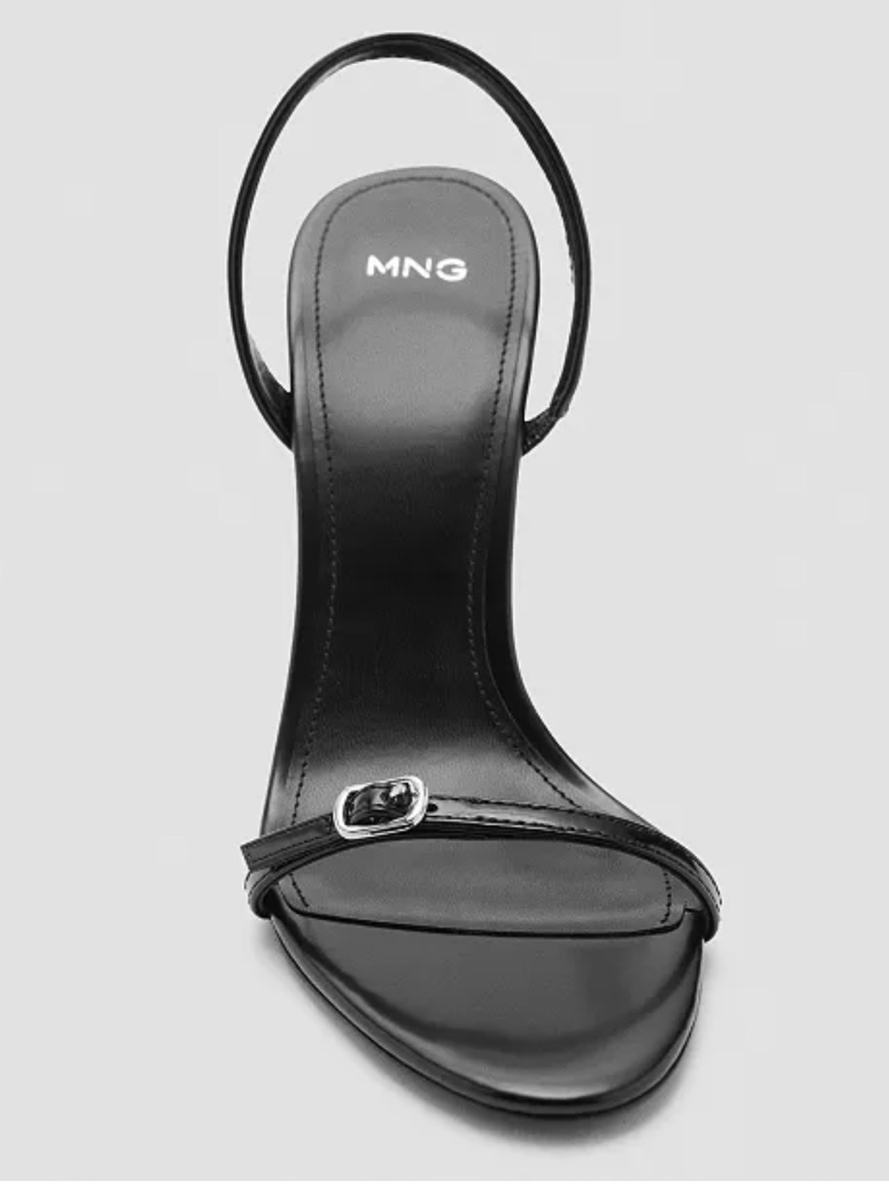 NEW Mango Buckled Stiletto Heel Sandals in Black Patent - Picture 4 of 10